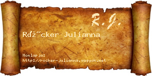Röcker Julianna névjegykártya